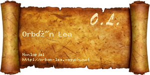 Orbán Lea névjegykártya